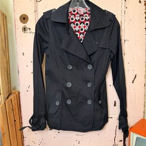 Black Double-Breasted Women's Jacket Lined
